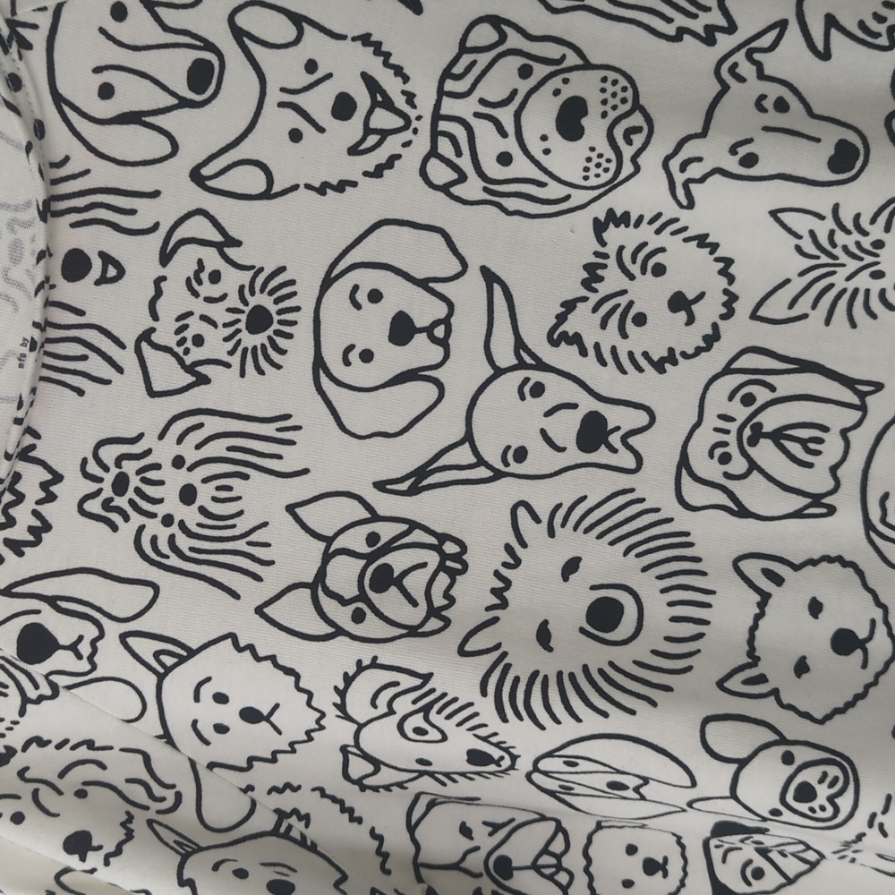 Winter Water Factory Girls Dress Size 6, Black & White Doggie Print